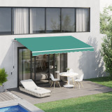 Outsunny perdea tip rulou parasolar impermeabil, 3x2.5m, verde