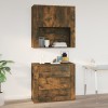 VidaXL Dulap de perete, stejar fumuriu, 80x33x80 cm, lemn prelucrat
