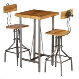 Cumpara ieftin Set de bar, 3 piese, lemn masiv de tec reciclat