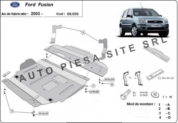 Scut metalic motor Ford Fusion fabricat incepand cu 2003 APS-08,050