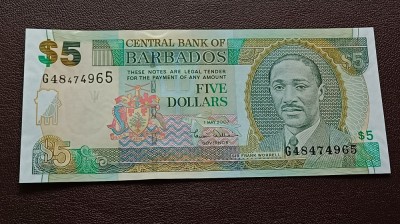 Barbados-5 Dollars 2007-UNC foto