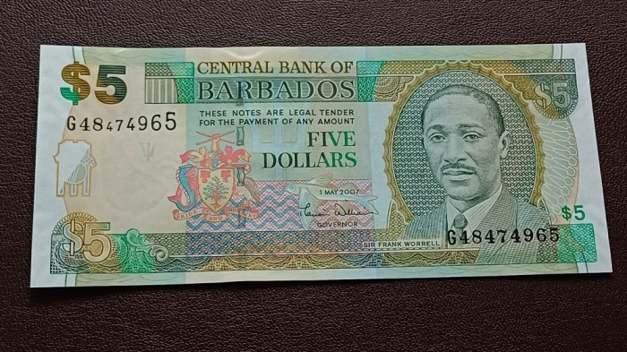 Barbados-5 Dollars 2007-UNC