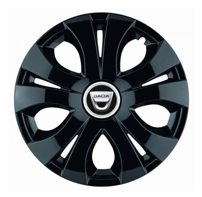 Set 4 Capace Roti Top Negru R14, Compatibil Cu Dacia