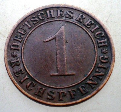 B.199 GERMANIA WEIMAR 1 REICHSPFENNIG 1934 D foto