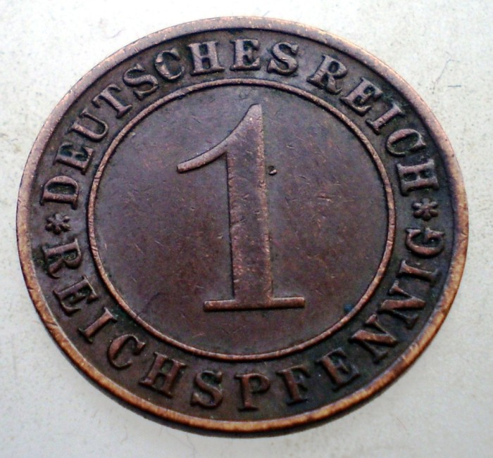 B.199 GERMANIA WEIMAR 1 REICHSPFENNIG 1934 D
