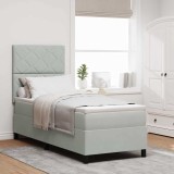 VidaXL Pat box spring cu saltea &amp; LED, gri deschis, 80x200 cm catifea