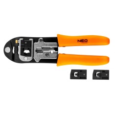 Cleste pentru sertizat conectori 4P, 6P, 8P, 195 mm, NEO TOOLS
