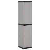 Cumpara ieftin Dulap depozitare de gradina, 3 rafturi, gri/negru, 34x40x168 cm