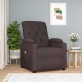 VidaXL Fotoliu de masaj, maro &icirc;nchis, material textil