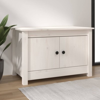 vidaXL Dulap pentru pantofi, alb, 70x38x45,5 cm, lemn masiv de pin foto