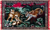 Familie de tigri - carpetă persană originala vintage 172 x 112 cm, produsă din l&acirc;nă autentică
