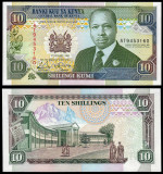KENYA █ bancnota █ 10 Shillings █ 1992 █ P-24d █ UNC █ necirculata