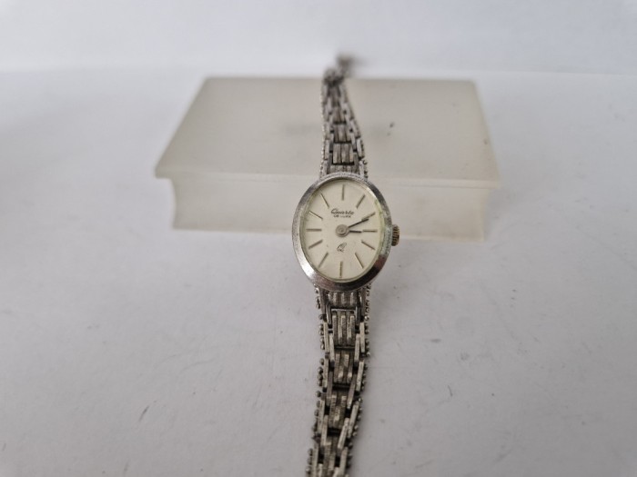 Ceas de Dame Quartz de Luxe -Din Argint de 0.835-Vintage.