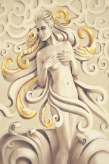 Tablou canvas Zeita, marmura, chip femeie 3, 30 x 45 cm foto