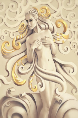 Tablou canvas Zeita, marmura, chip femeie 3, 50 x 75 cm foto