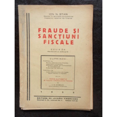FRAUDE SI SANCTIUNI FISCALE - ION N. STAN foto