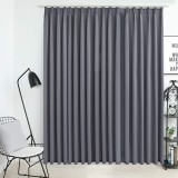 Draperie opacă, gri, 290 x 245 cm, cu c&acirc;rlige