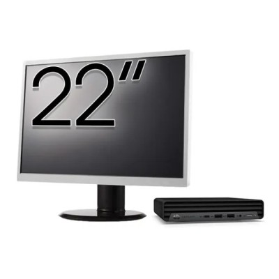 Pachet Calculator Second Hand HP ProDesk 400 G6 Mini, Intel Core i5-10500T 2.30 - 3.80GHz, 8GB DDR4, 256GB SSD + Monitor 22 Inch foto