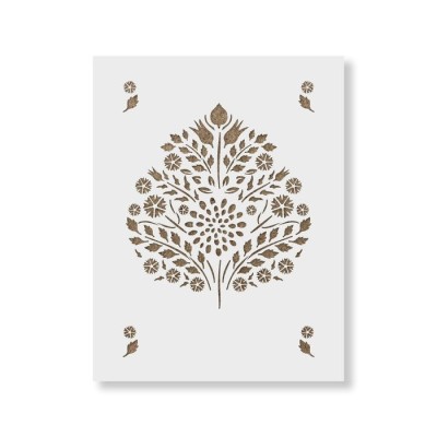 Sablon Perete vopsire, tencuiala 900x600x0.7mm Leaf Damask Refolosibil, model MXSP7051 foto
