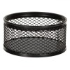 Suport Birou Rotund Metalic Negru 8x4cm - Organizator Agrafe, Pixuri, Instrumente Scris - Design Modern, Birou Ordonat