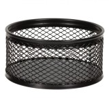 Suport Organizator Birou, Rotund, Metal, Culoare Negru, Dimensiuni 8x4 cm