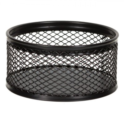 Suport Organizator Birou, Rotund, Metal, Culoare Negru, Dimensiuni 8x4 cm foto