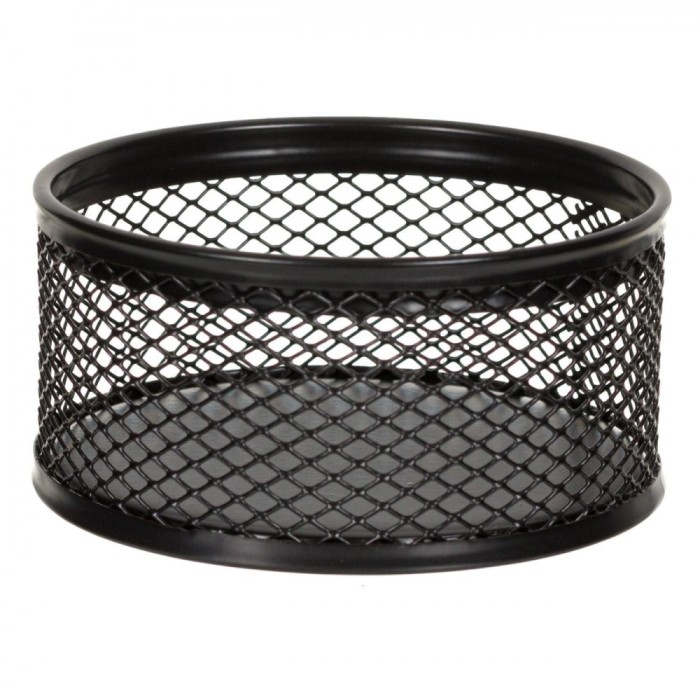 Suport Organizator Birou, Rotund, Metal, Culoare Negru, Dimensiuni 8x4 cm