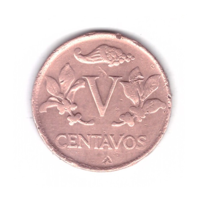 Moneda Columbia 5 centavos 1969, stare relativ buna, curata