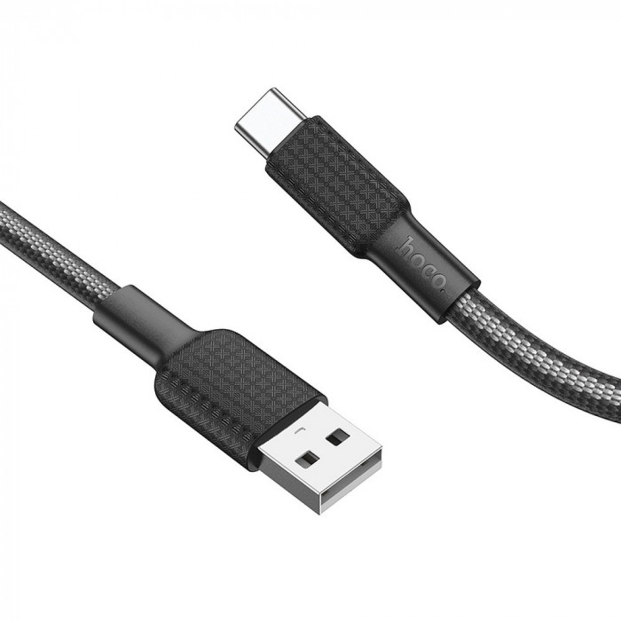HOCO - Cablu de date (X69 Jaeger) - USB Type-C la USB Type-C, PD 60W, 3A, 1.0m - Negru / Alb