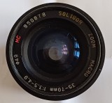 PVM - Obiectiv foto &quot;SOLIGOR Zoom Macro 35-70 mm 1:3,5-4.9 MC&quot; lentile curate / perfect functional / stare foarte buna, estetica frumoasa