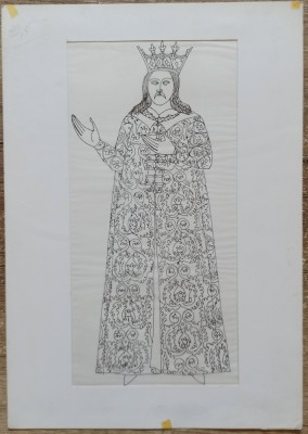 Ilustratie originala de Mihail Boitor pt volumul 1 &amp;quot;Mode si vesminte din trecut&amp;quot; foto