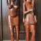 Pereche de statuete unicat sculptate hand made din lemn abanos, 1 m inaltime fiecare, fara niciu defect!