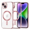 Husa MagSafe pentru Apple iPhone 14 Plus, Techsuit, Luxury Crystal, Roz