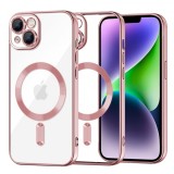Husa MagSafe pentru Apple iPhone 14 Plus, Techsuit, Luxury Crystal, Roz