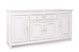 Cumpara ieftin Comoda 2 sertare si 4 usi din lemn alb antichizat Colette 180 cm x 50 cm x 90 h