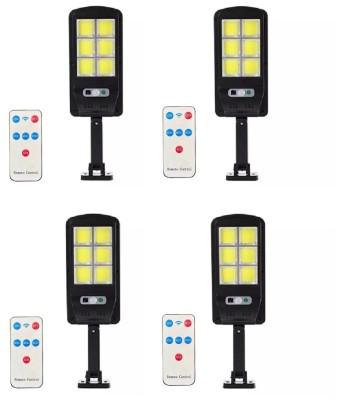 Комплект от 4 X соларни лампи 6COB 96 LED, сензор за светлина, сензор за движение, 3 режима на осветяване, включено монтажно рамо, дистанционно управл foto