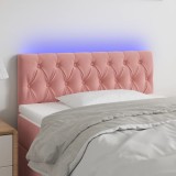 VidaXL Tăblie de pat cu LED, roz, 90x7x78/88 cm, catifea