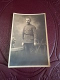 fotografie tip carte postala, militar german in uniforma, alb negru - circulata