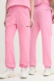 Barrow pantaloni de trening din bumbac culoarea roz, cu imprimeu, S5BWUAFP085