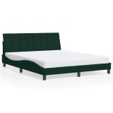Cumpara ieftin Cadru de pat fara saltea, Hanko, verde inchis, 160x200 cm, catifea