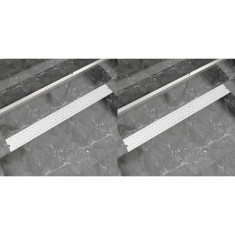 vidaXL Rigolă duș liniară, 2 buc., 1030x140 mm, oțel inoxidabil, bule