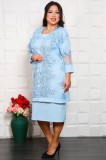 Compleu Elegant 2 piese Rochie si Cardigan Ciel Celest - 56Marimea, Yves