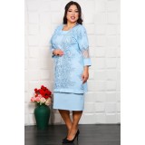 Compleu Elegant 2 piese Rochie si Cardigan Ciel CelestMarimea