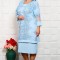 Compleu Elegant 2 piese Rochie si Cardigan Ciel Celest - 50Marimea