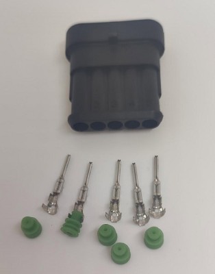 Set conector cablu Superseal 1.5 tata mufa 5 pin 5 pini inclusi + 5 garnituri incluse IP67 TE Connectivity 282107-1-SET-M foto