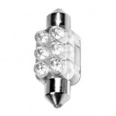 Bec LED 12V - 13x35mm - 6LED Sofit SV8,5-8 1buc - Alb LAM58429