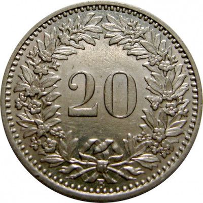 Elvetia, 20 rappen 1933 * cod 133 foto