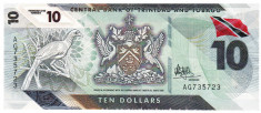 Trinidad &amp;amp; Tobago 10 Dolari 2020 P-62 Polimer Seria AG735723 foto
