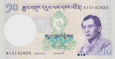 Bancnota Bhutan 10 Ngultrum 2013 - P29b UNC foto