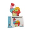 Puzzle din lemn de Construit, Cocosul Colorat, 7 piese, 16.5 x 11 x 1 cm